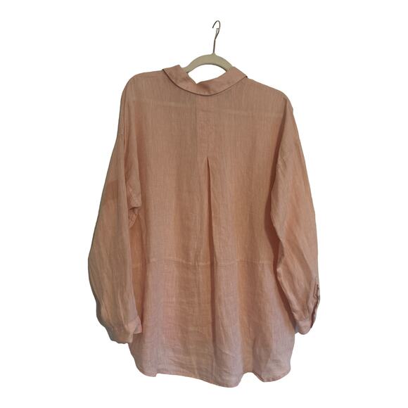 J.Jill Pure Everyday Linen Light Pink Blouse, size Petite Medium - Picture 2 of 2